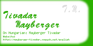 tivadar mayberger business card